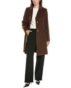 Fleurette Medium Woolblend Coat Brown - 6